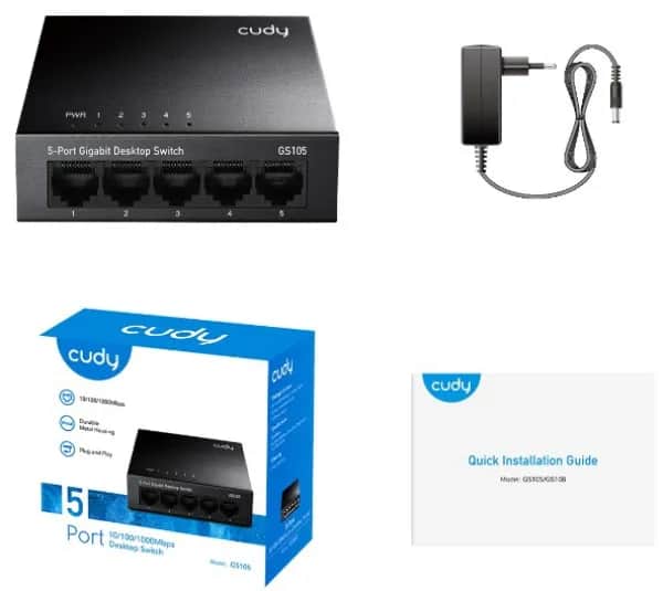 Svič 5 PORT + 2 LAN KABLA 15m