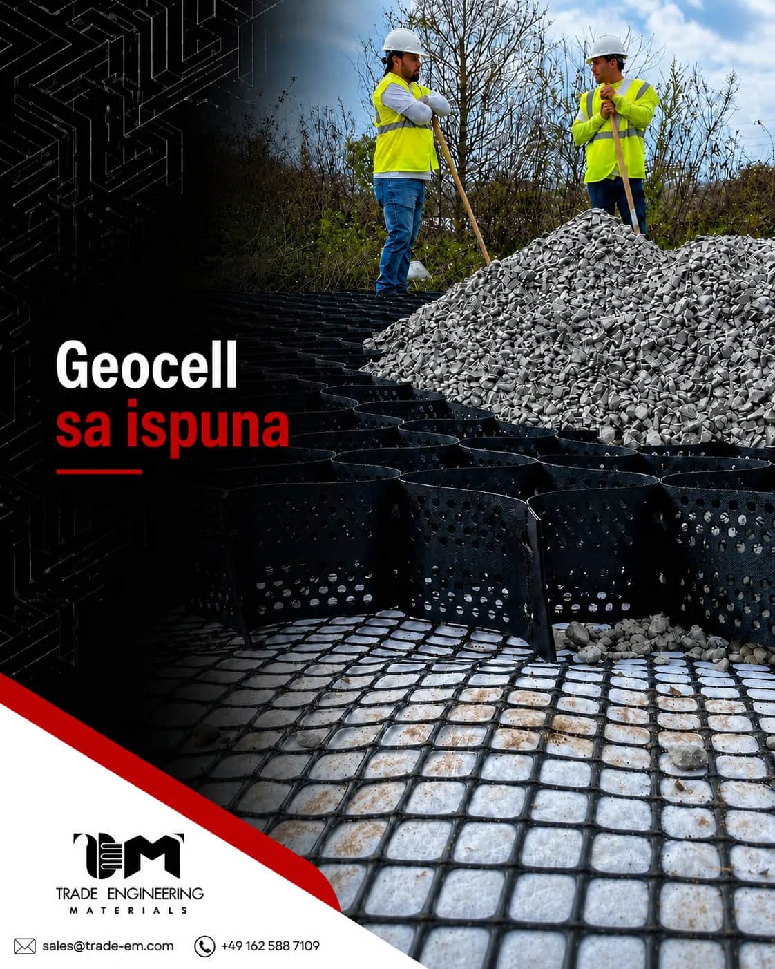 Geocell sa otvorima